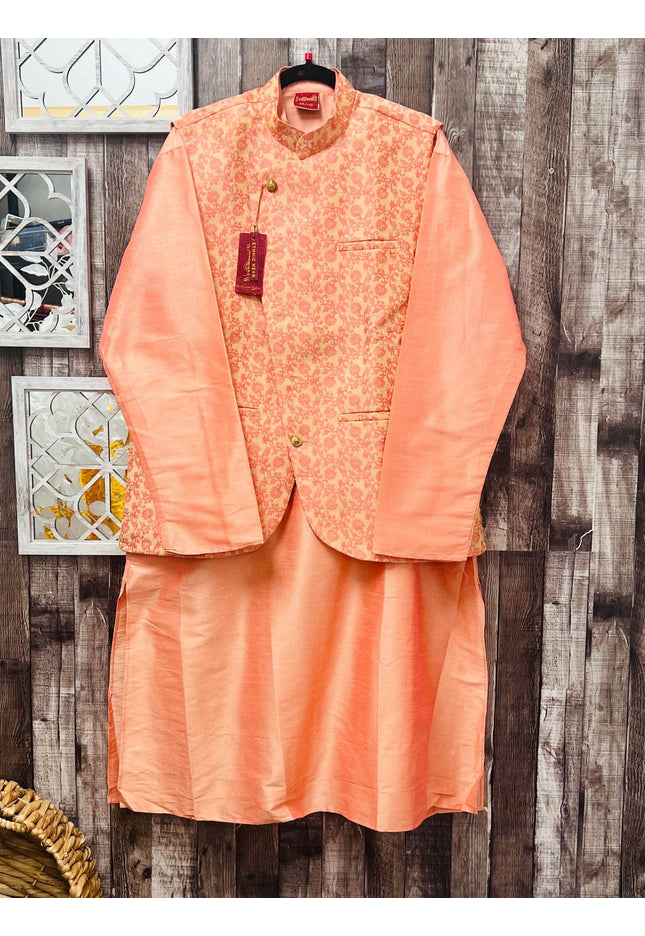Three piece set | silk kurta pajama set - Kurti Connection USA