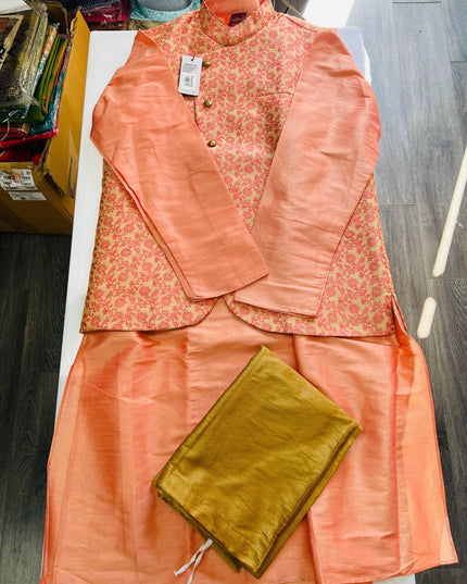 Three piece set | silk kurta pajama set - Kurti Connection USA
