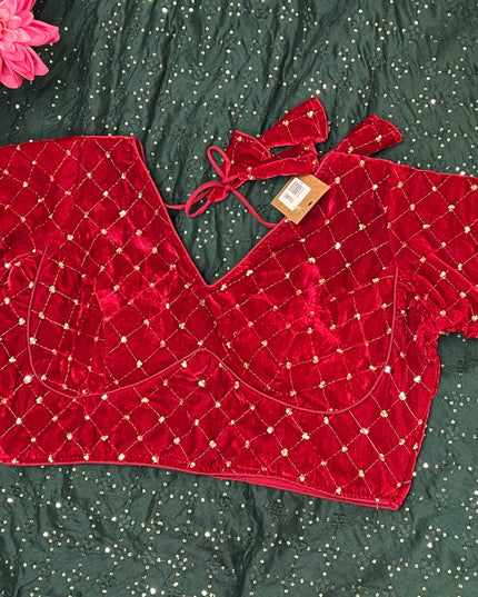 velvet blouse - Kurti Connection USA
