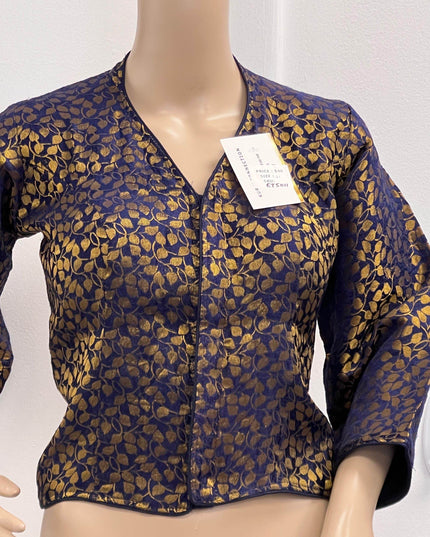 Navy blue long blouse - Kurti Connection USA