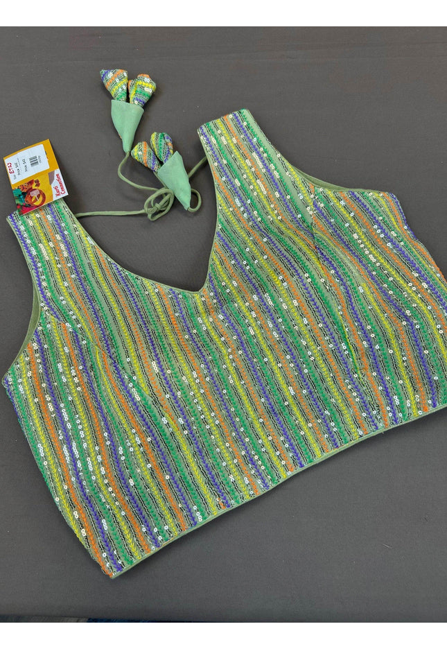 Sequin work blouse - Kurti Connection USA