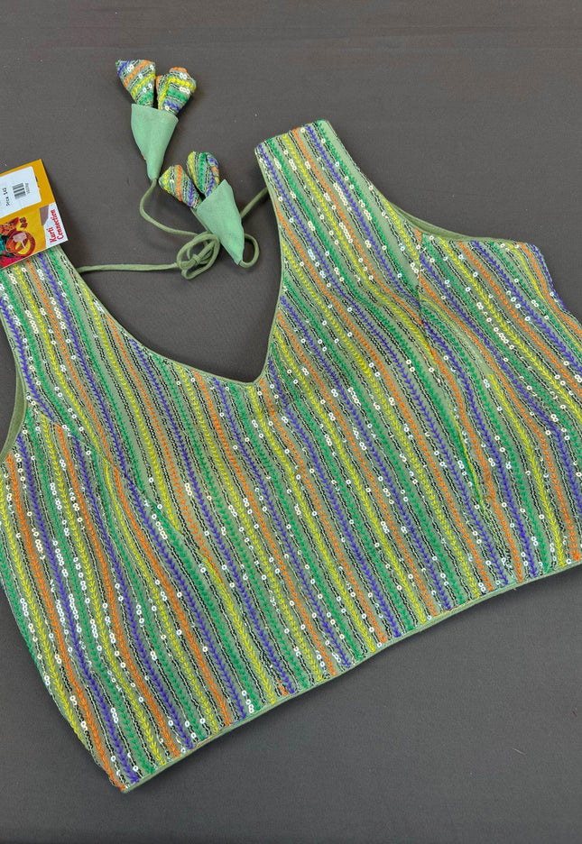 Sequin work blouse - Kurti Connection USA