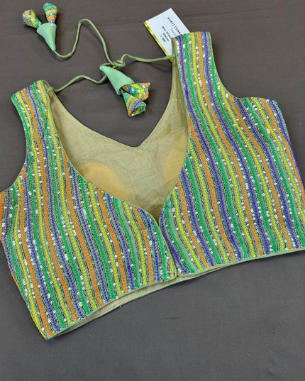 Sequin work blouse - Kurti Connection USA