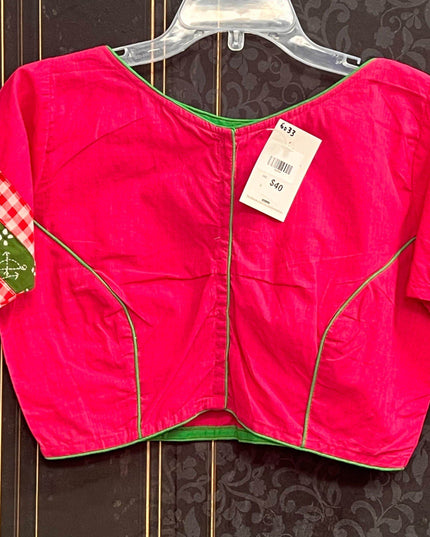 Dark pink cotton blouse - Kurti Connection USA