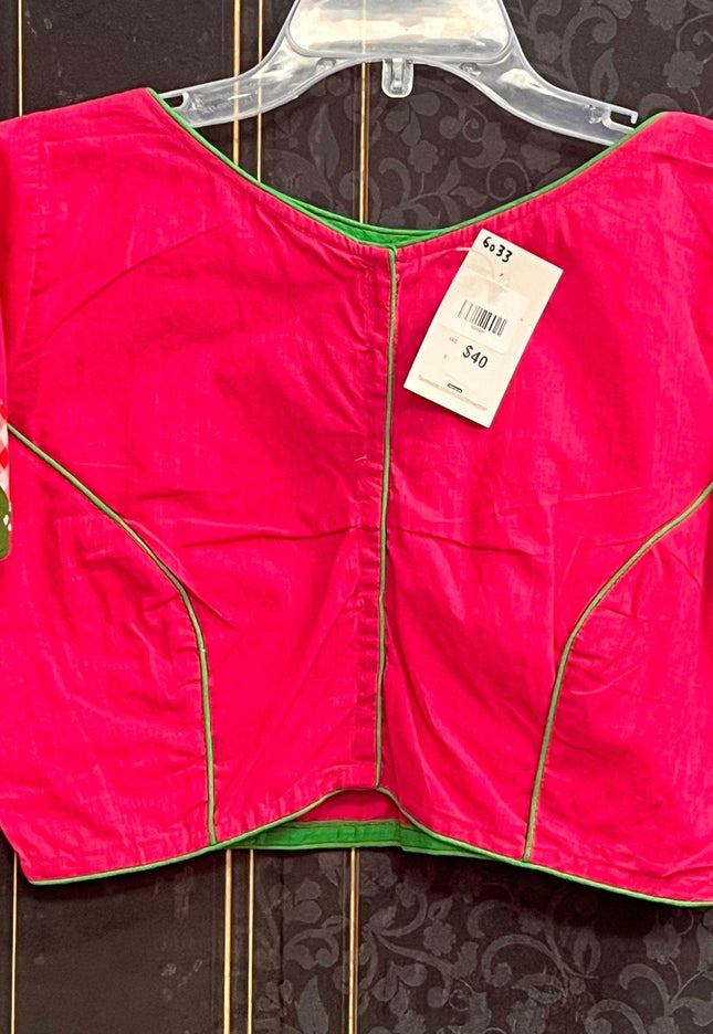 Dark pink cotton blouse - Kurti Connection USA