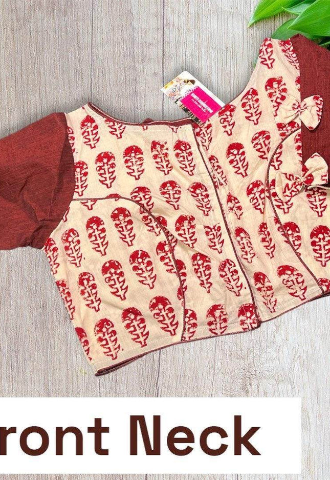 6034 Pen Kalamkari blouses | cotton kalamkari blouse - Kurti Connection USA