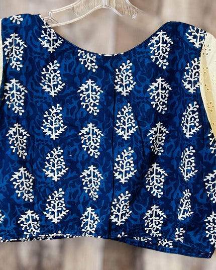 5993 soft cotton blouse| indigo blue blouse for saree - Kurti Connection USA