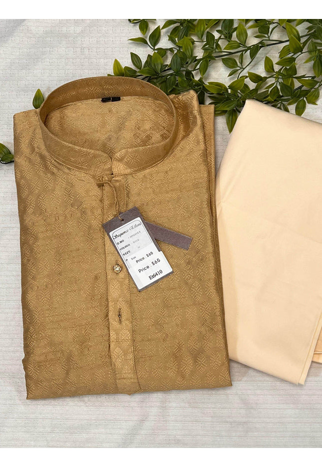 Golden kurta pajaama - Kurti Connection USA