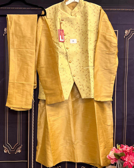 Three piece kurta set : with jacket - Kurti Connection USA