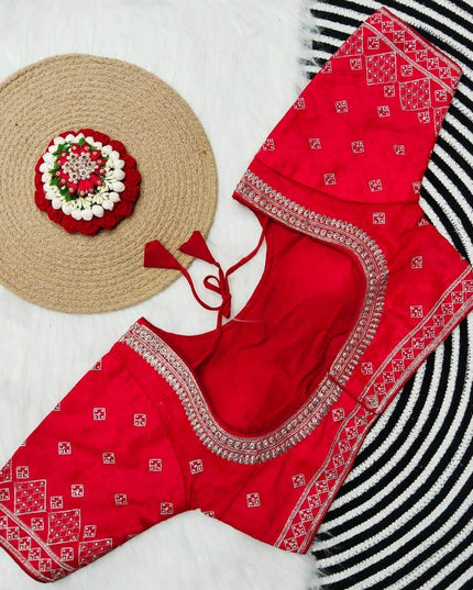 Silk blouses : Silver jari - Kurti Connection USA