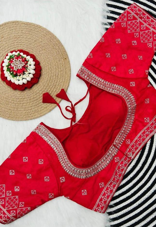 Silk blouses : Silver jari - Kurti Connection USA