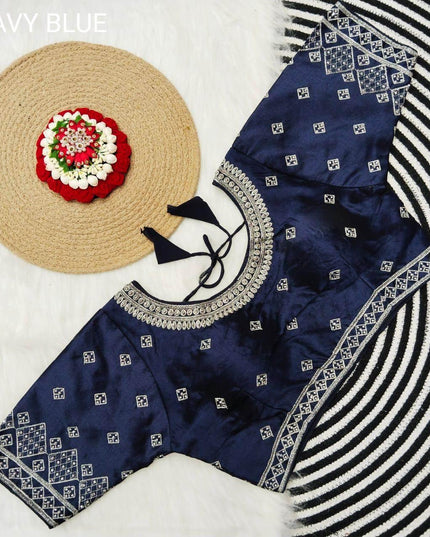 Silk blouses : Silver jari - Kurti Connection USA