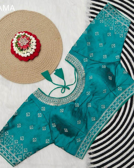Silk blouses : Silver jari - Kurti Connection USA
