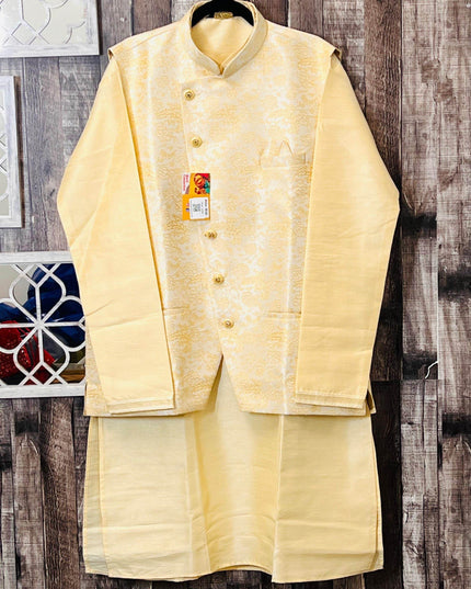 Silk kurta with jacket - Kurti Connection USA