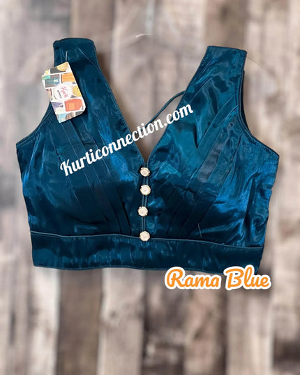 Satin silk blouse - Kurti Connection USA