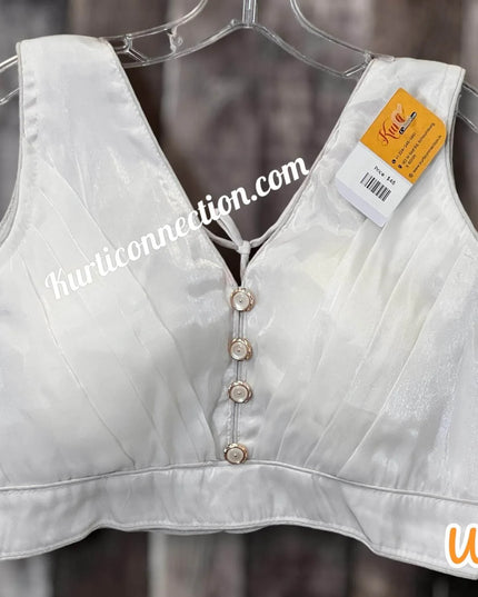 Satin silk blouse - Kurti Connection USA