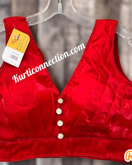 Satin silk blouse - Kurti Connection USA