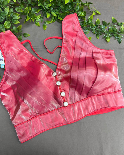 Satin silk blouse - Kurti Connection USA