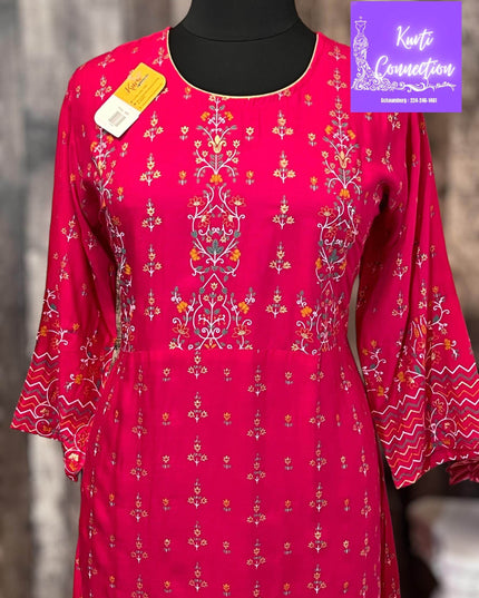Rayon long kurti : plus size - Kurti Connection USA