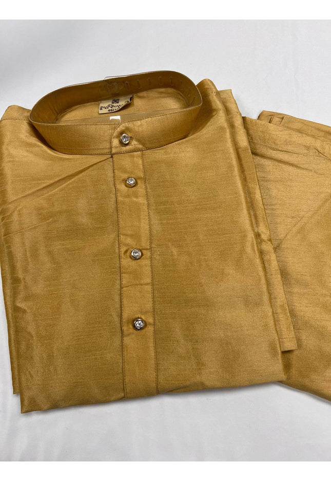 Gold kurta pajaama set - Kurti Connection USA
