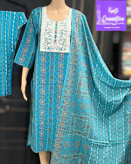 Cotton kurti set | salwar suit - Kurti Connection USA