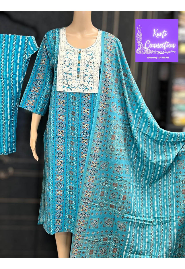 Cotton kurti set | salwar suit - Kurti Connection USA