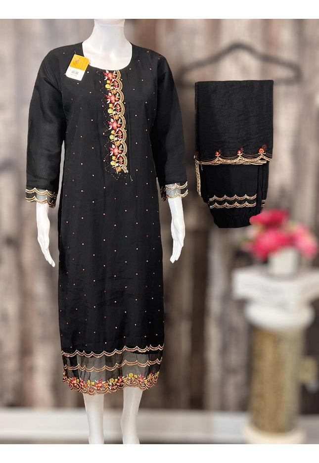 Chanderi silk kurti pant set | salwar suit - Kurti Connection USA