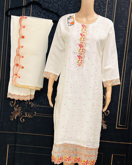Chanderi silk kurti pant set | salwar suit - Kurti Connection USA