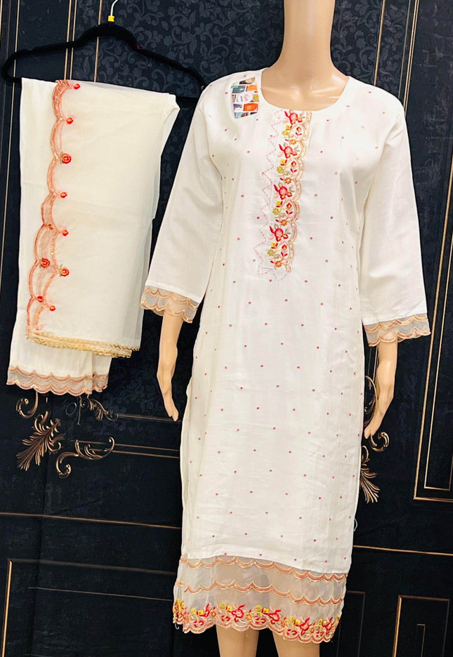 Chanderi silk kurti pant set | salwar suit - Kurti Connection USA