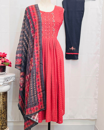 Pure Chiffon kurti set | salwar suit - Kurti Connection USA