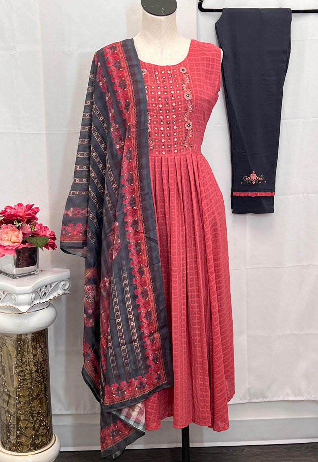 Pure Chiffon kurti set | salwar suit - Kurti Connection USA