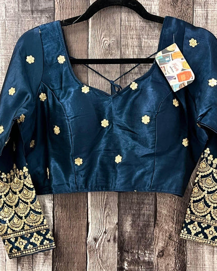 BN4848 Long sleeves Silk blouses - Kurti Connection USA
