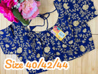 9102 embroidered raw silk blouse | readymade saree blouse