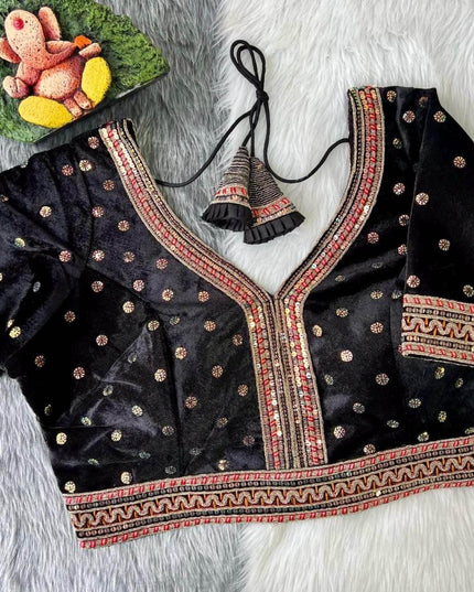 Velvet blouse - Kurti Connection USA