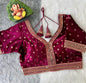 Velvet blouse | readymade blouse for saree/ lehenga - Kurti Connection USA