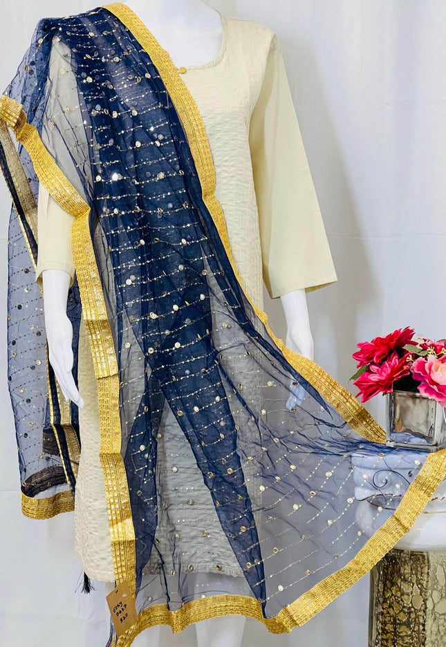 Mirror work dupatta - Kurti Connection USA