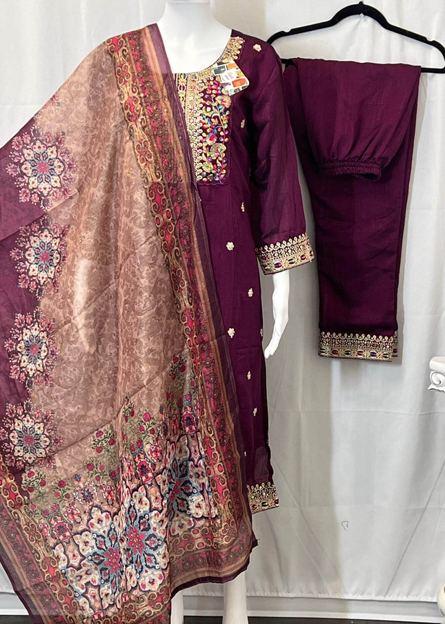 Salwar Suit | Kurti pant set with dupatta - Kurti Connection USA