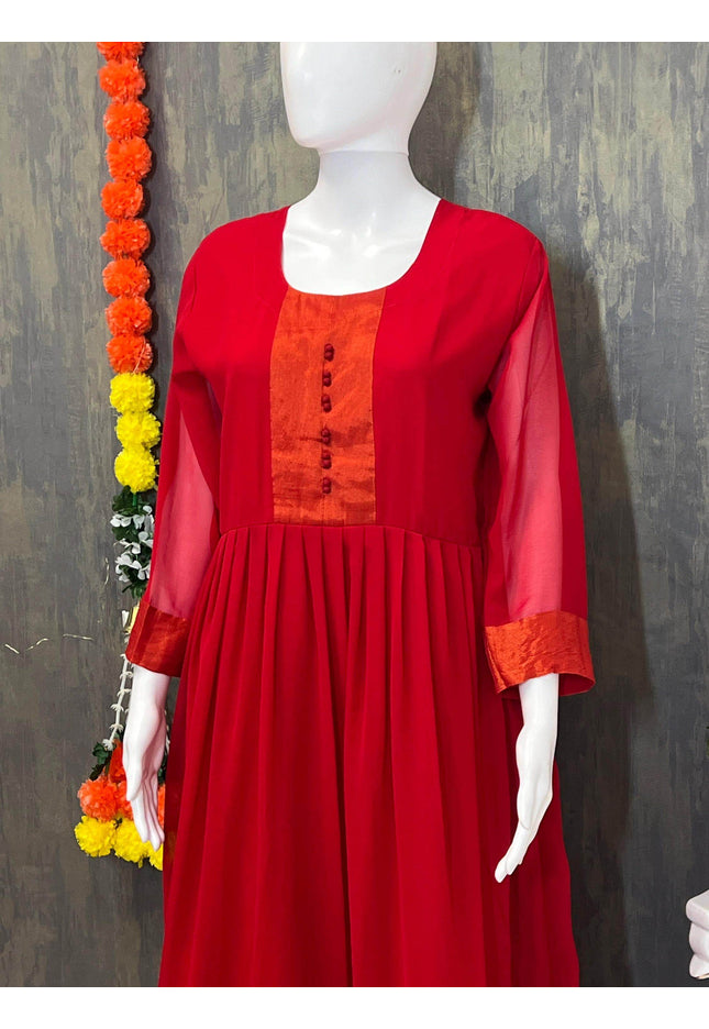 Georgette long kurti - Kurti Connection USA