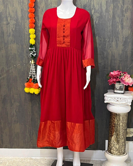 Georgette long kurti - Kurti Connection USA