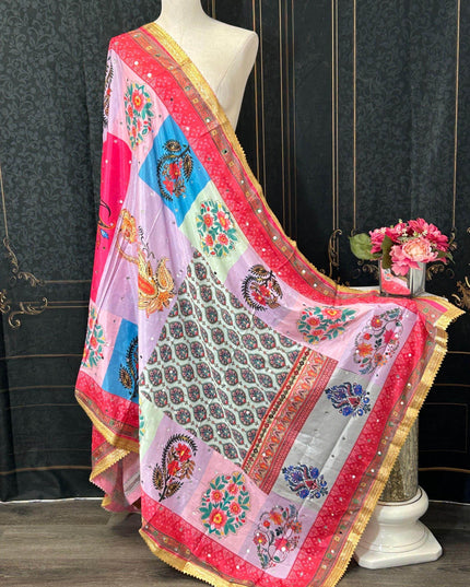 Multicolored Pakistani dupatta - Kurti Connection USA