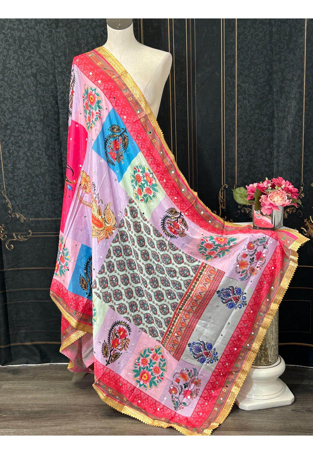 Multicolored Pakistani dupatta - Kurti Connection USA