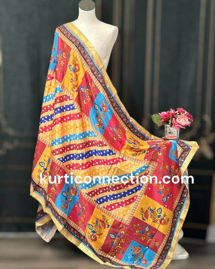 Multicolored Pakistani Dupatta - Kurti Connection USA