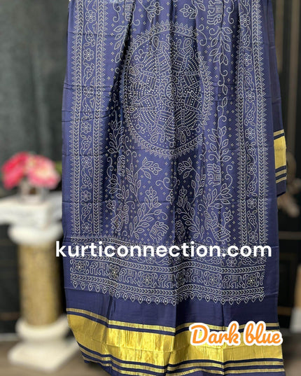 Gajji silk dupatta : color options available - Kurti Connection USA