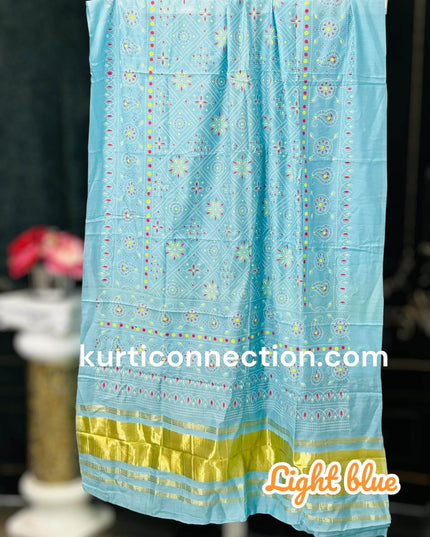 Gajji silk dupatta : color options available - Kurti Connection USA