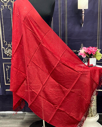 Maroon dupatta with small sequin work - Kurti Connection USA