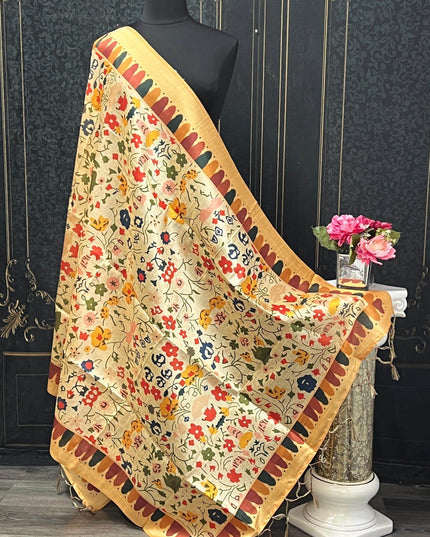 Silk dupatta with digital print - Kurti Connection USA