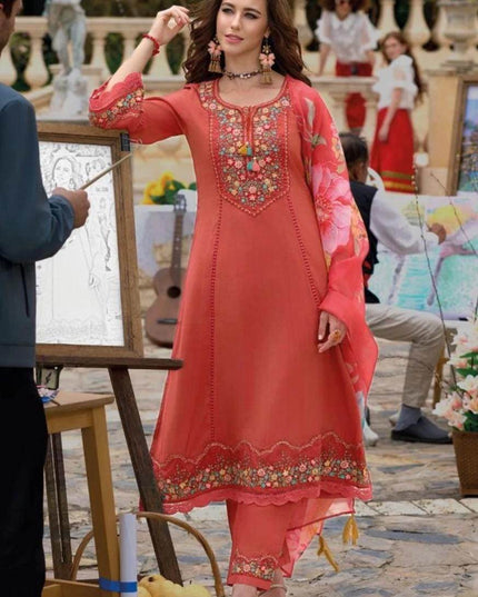 Begum | Silk party wear suits | A line kurti sets - Kurti Connection USA