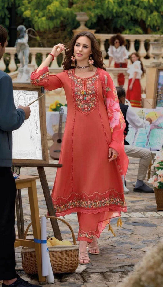 Begum | Silk party wear suits | A line kurti sets - Kurti Connection USA