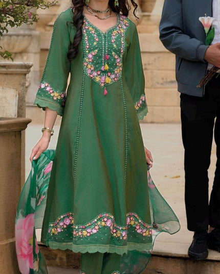 Begum | Silk party wear suits | A line kurti sets - Kurti Connection USA