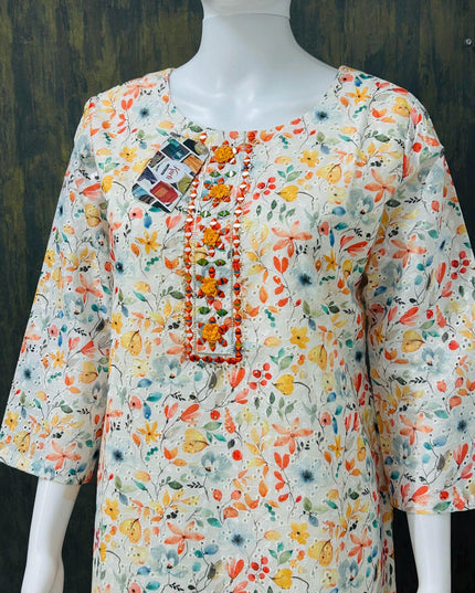 Hakoba cotton kurti - Kurti Connection USA